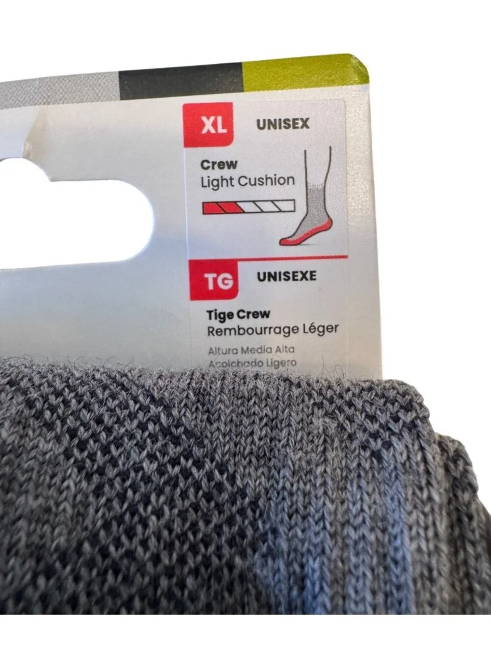 Smartwool Hike Crew Sock Size XL M12-14.5 W13-15.5 Tige Gray